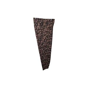 Terra & Sky Floral Jegging Women 24W-26W 3X Black Faux Button Stretch NWOT